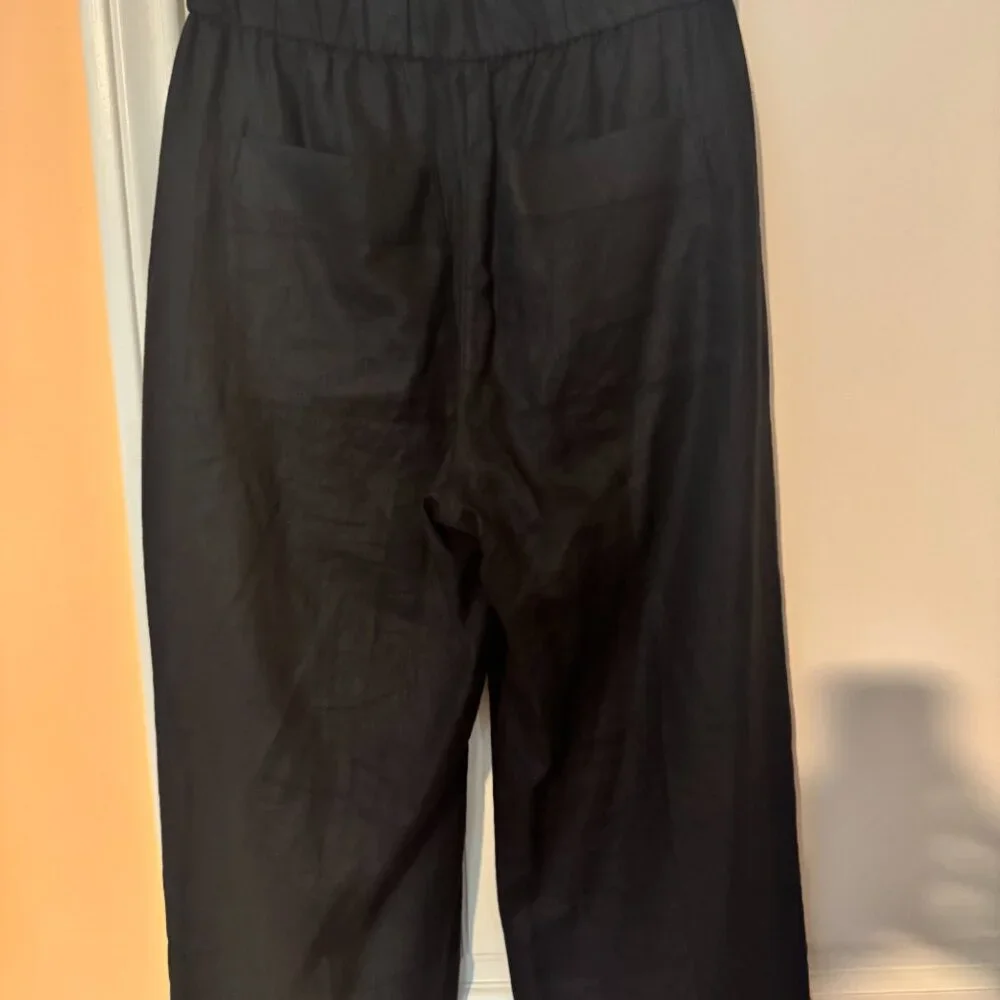 Everlane Easy Pants in Black Linen Size smail - Picture 3 of 6